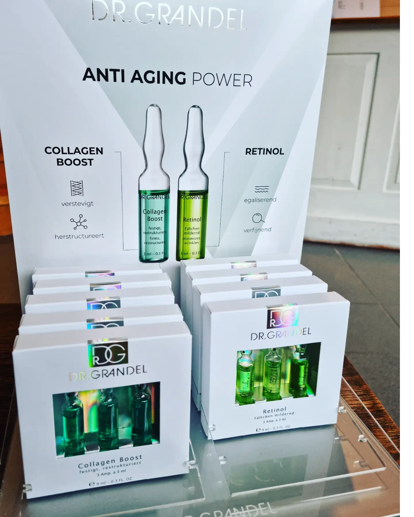 Dr. Grandel ampullen Collagen Boost en Retinol in de salon